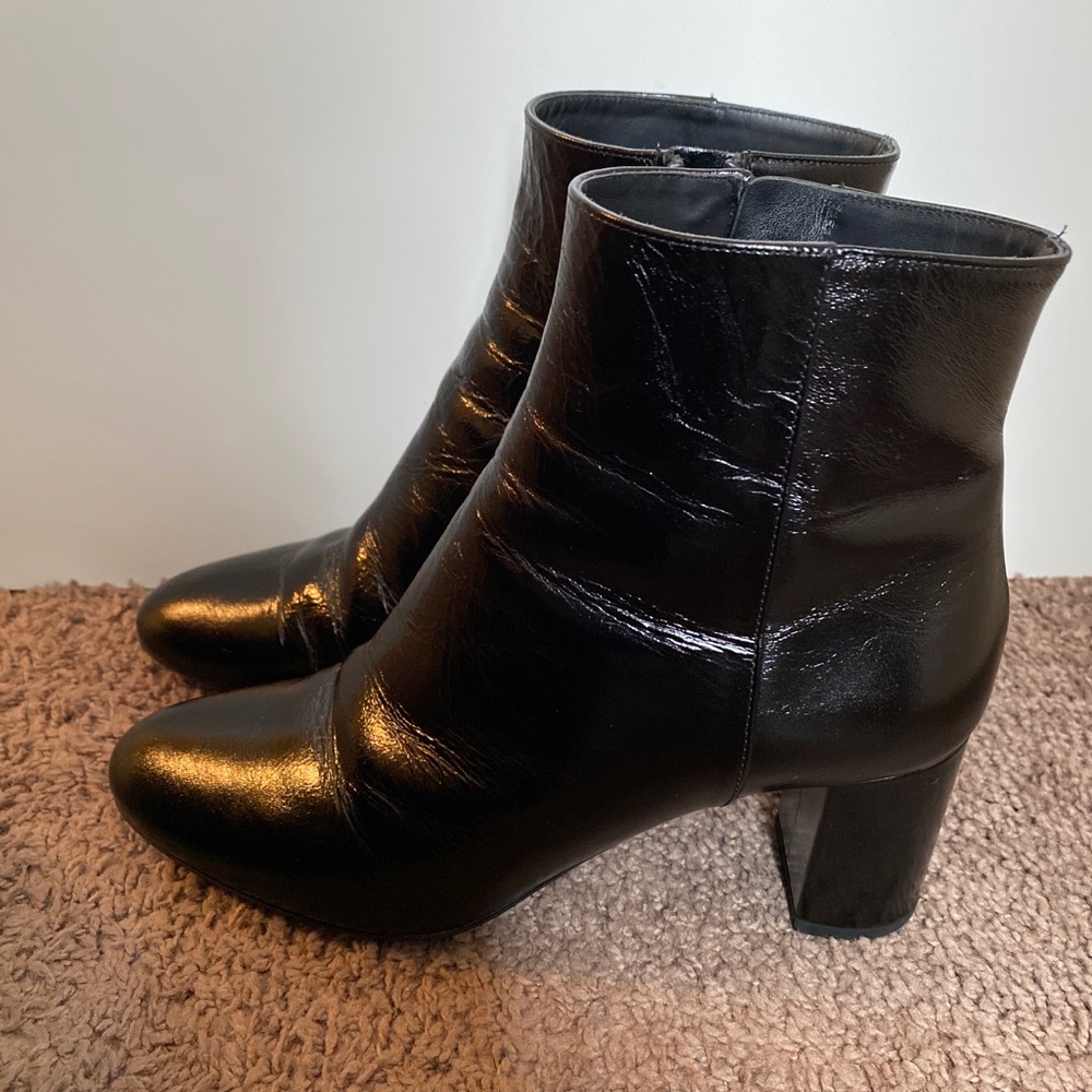 YSL black heel boots